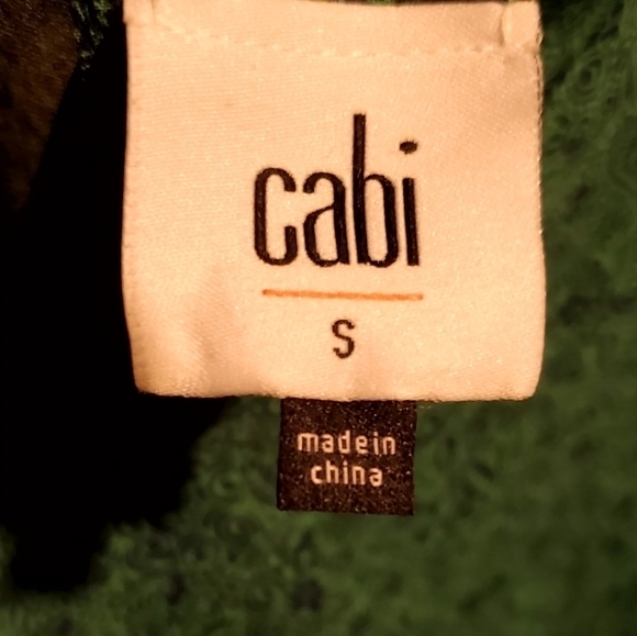 CAbi‎ Green Silky V-neck Dressy Blouse Top Small Long Sleeve Pre-owned Women - Picture 5 of 6